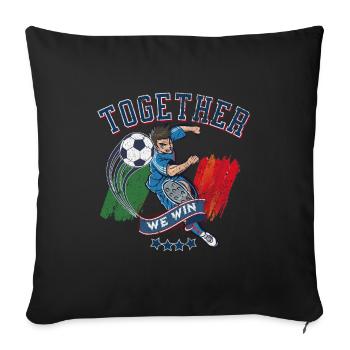 Gemeinsam gewinnen wir - Sofakissenbezug 45 x 45 cm - Schwarz - Vorne