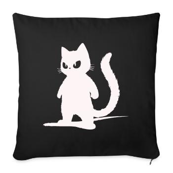 Cool White Cat Silhouettes Design - Sofa pillowcase 17,3'' x 17,3'' (45 x 45 cm) - black - Front