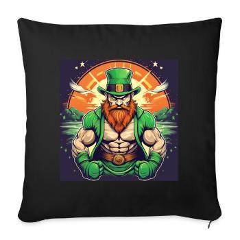 St. Patrick's Day Shamrock Bodybuilding - Sofa pillowcase 17,3'' x 17,3'' (45 x 45 cm) - black - Front