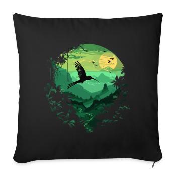 Kolibri Vogel Natur Tiere Wildnis Nektar - Sofakissenbezug 45 x 45 cm - Schwarz - Vorne