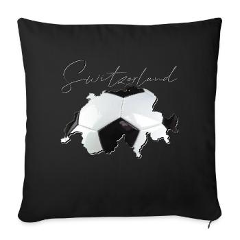 Carte de la Suisse – Real Football FR - Housse de coussin décorative 45 x 45 cm - noir - Devant
