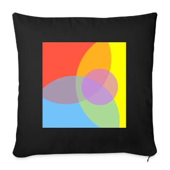Colour Play Pattern - Sofa pillowcase 17,3'' x 17,3'' (45 x 45 cm) - black - Front