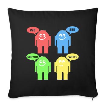 Drôles d’hommes - Housse de coussin décorative 45 x 45 cm - noir - Devant