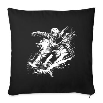 Snowboarders - Sofa pillowcase 17,3'' x 17,3'' (45 x 45 cm) - black - Front