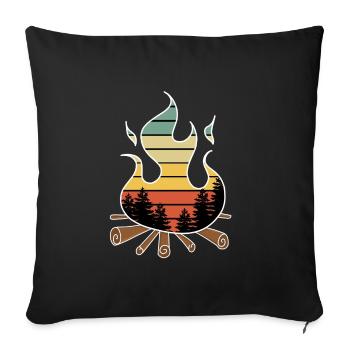 Feu de camp - Housse de coussin décorative 45 x 45 cm - noir - Devant