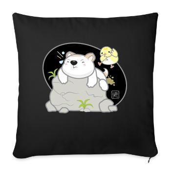 Dog Korean - Japanese Style 08 - Sofa pillowcase 17,3'' x 17,3'' (45 x 45 cm) - black - Front