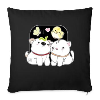 Dog Korean - Japanese Style 13 - Sofa pillowcase 17,3'' x 17,3'' (45 x 45 cm) - black - Front