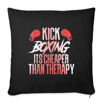 Kickboxing Kickboxing - Sofa pillowcase 17,3'' x 17,3'' (45 x 45 cm) - black - Front