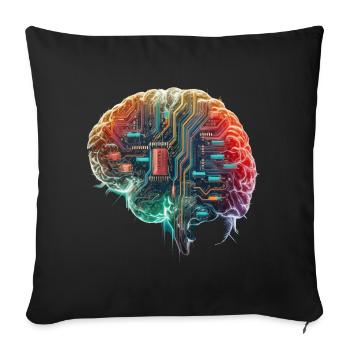 Cerveau électronique - Housse de coussin décorative 45 x 45 cm - noir - Devant