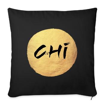 Yoga Kreis Gold Chi Namaste om Shanti deluxe Yogi - Sofakissenbezug 45 x 45 cm - Schwarz - Vorne