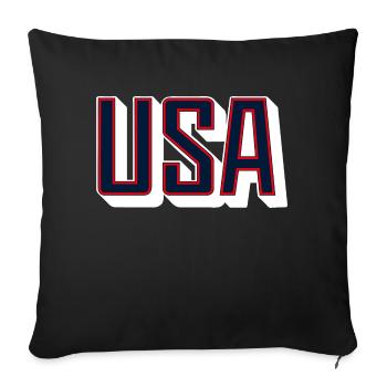 USA 2024 - Sofa pillowcase 17,3'' x 17,3'' (45 x 45 cm) - black - Front