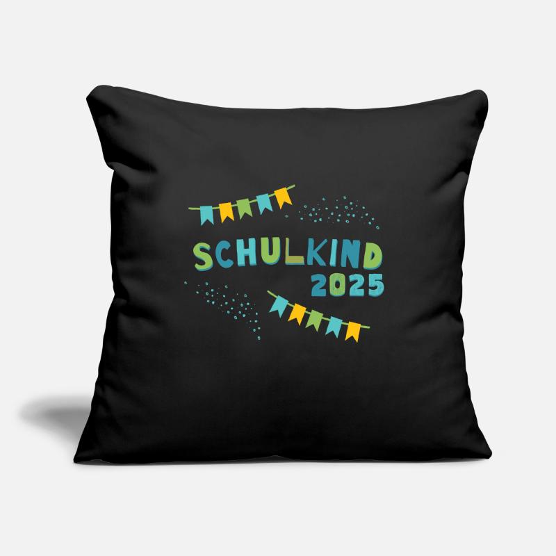 Schulkind 2025 Gelb Blau Junge Mädchen Einschulung Sofakissenbezug 45 x 45 cm
