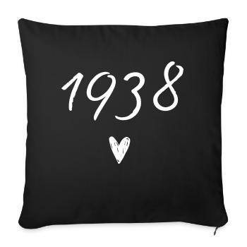 1938 Heart Birthday - Sofa pillowcase 17,3'' x 17,3'' (45 x 45 cm) - black - Front