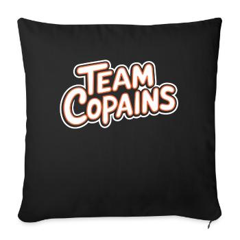 Team copains - Housse de coussin décorative 45 x 45 cm - noir - Devant