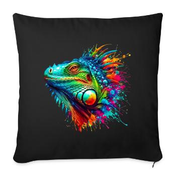Iguana - Sofa pillowcase 17,3'' x 17,3'' (45 x 45 cm) - black - Front