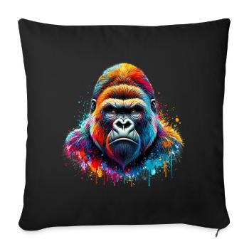 Gorilla - Sofa pillowcase 17,3'' x 17,3'' (45 x 45 cm) - black - Front