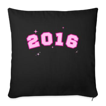 2016 Pink Star - Sofa pillowcase 17,3'' x 17,3'' (45 x 45 cm) - black - Front