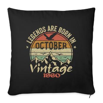Awesome Since October 1960 - October 1960 Gift - Sofa pillowcase 17,3'' x 17,3'' (45 x 45 cm) - black - Front