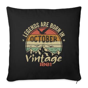 Awesome Since October 1961 - October 1961 Gift - Sofa pillowcase 17,3'' x 17,3'' (45 x 45 cm) - black - Front