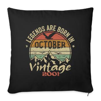 Awesome Since October 2001 - October 2001 Gift - Sofa pillowcase 17,3'' x 17,3'' (45 x 45 cm) - black - Front