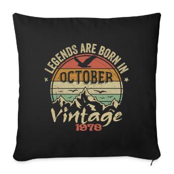 Genial seit Oktober 1978 - Oktober 1978 Geschenk - Sofakissenbezug 45 x 45 cm - Schwarz - Vorne
