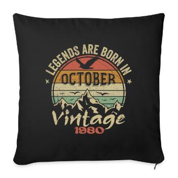 Awesome Since October 1980 - October 1980 Gift - Sofa pillowcase 17,3'' x 17,3'' (45 x 45 cm) - black - Front