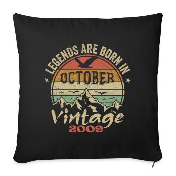 Génial Depuis Octobre 2009 - Cadeau Octobre 2009 - Housse de coussin décorative 45 x 45 cm - noir - Devant
