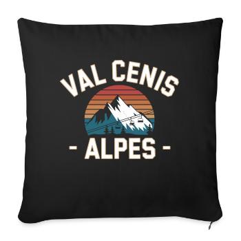 Val Cenis - Alpes - Housse de coussin décorative 45 x 45 cm - noir - Devant