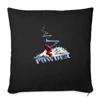 Ski alpin Ski descendant - Housse de coussin décorative 45 x 45 cm - noir - Devant