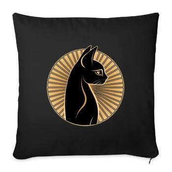 Egyptian Cat - Sofa pillowcase 17,3'' x 17,3'' (45 x 45 cm) - black - Front