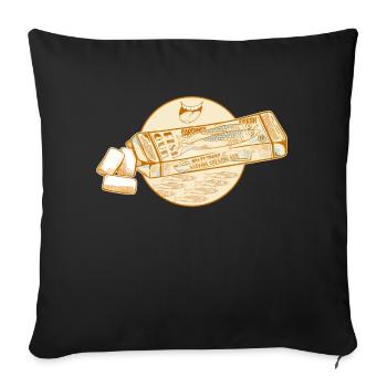 Sardine tinned fish chewing gum - Sofa pillowcase 17,3'' x 17,3'' (45 x 45 cm) - black - Front