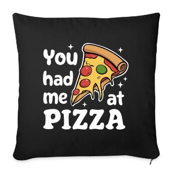 Pizza Italie Restauration rapide - Housse de coussin décorative 45 x 45 cm - noir - Devant