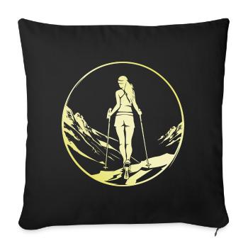 Nordic Walking Woman - Sofa pillowcase 17,3'' x 17,3'' (45 x 45 cm) - black - Front