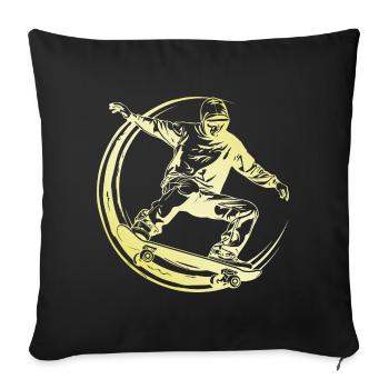 Skateboarding Man Skateboard - Sofa pillowcase 17,3'' x 17,3'' (45 x 45 cm) - black - Front