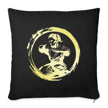 Karate Woman - Sofa pillowcase 17,3'' x 17,3'' (45 x 45 cm) - black - Front