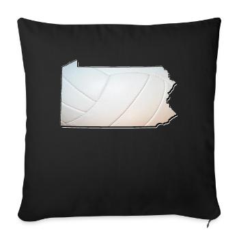 Volleyball in the Pennsylvania State Map - Sofa pillowcase 17,3'' x 17,3'' (45 x 45 cm) - black - Front
