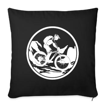 Radfahrer - Sofakissenbezug 45 x 45 cm - Schwarz - Vorne