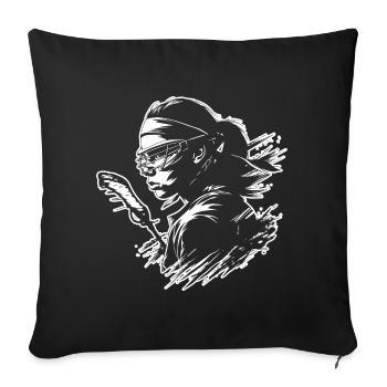 Lacrosse player - Sofa pillowcase 17,3'' x 17,3'' (45 x 45 cm) - black - Front