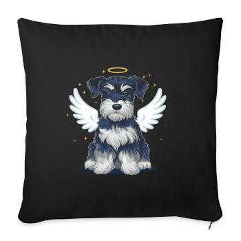 Schnauzer miniature comme ange - Housse de coussin décorative 45 x 45 cm - noir - Devant