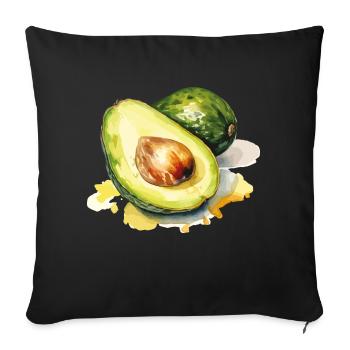 Avocado 2 - Sofa pillowcase 17,3'' x 17,3'' (45 x 45 cm) - black - Front