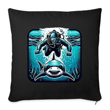 Tauchen Taucher - Sofakissenbezug 45 x 45 cm - Schwarz - Vorne