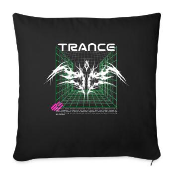 Trance - Techno Rave Festival Design - Housse de coussin décorative 45 x 45 cm - noir - Devant