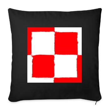 Schachbrettsymbol des polnischen Polens - Sofakissenbezug 45 x 45 cm - Schwarz - Vorne