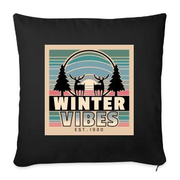 Winter Vibes: Retro Sunset & Nature - Sofa pillowcase 17,3'' x 17,3'' (45 x 45 cm) - black - Front