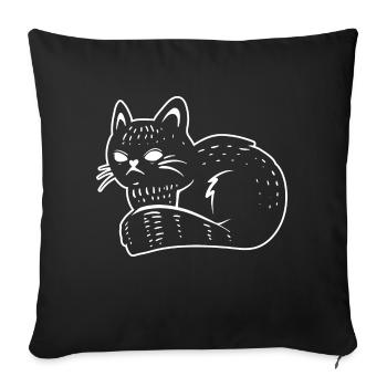 Crabby cat outline - Sofakissenbezug 45 x 45 cm - Schwarz - Vorne