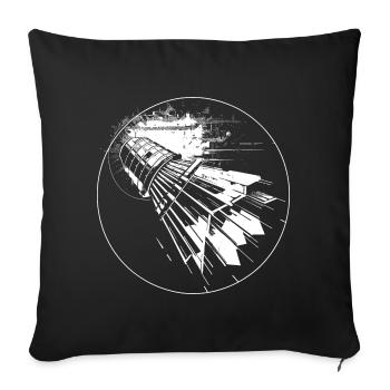 Croquis de badminton - Housse de coussin décorative 45 x 45 cm - noir - Devant