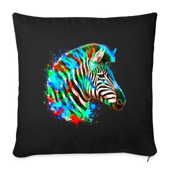 Zèbre - Housse de coussin décorative 45 x 45 cm - noir - Devant