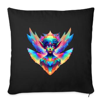 Elfe (01) - Housse de coussin décorative 45 x 45 cm - noir - Devant
