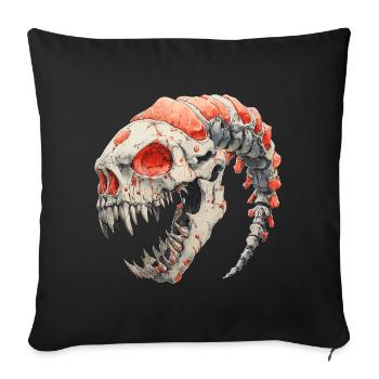 Alien Skull Horror - Sofa pillowcase 17,3'' x 17,3'' (45 x 45 cm) - black - Front