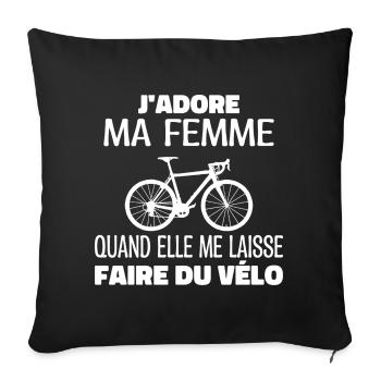 I Love My Wife Gift for Cyclist - Sofa pillowcase 17,3'' x 17,3'' (45 x 45 cm) - black - Front